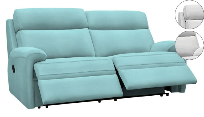 G Plan Hardy 2 Seater Electric Double Recliner Plush Airforce